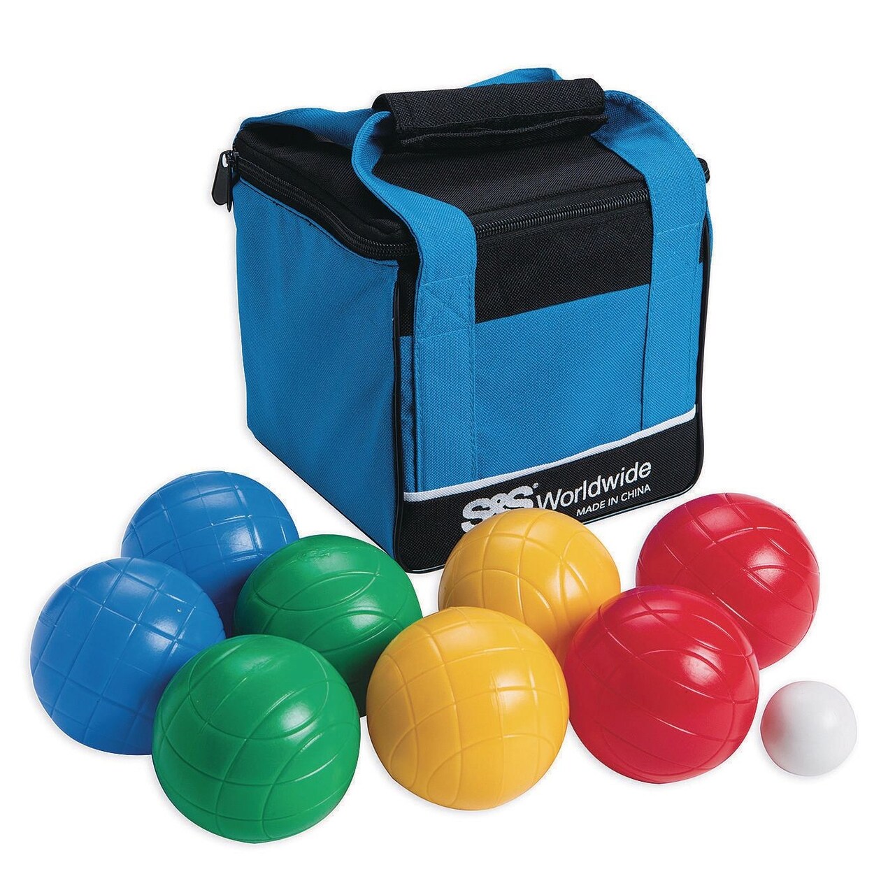 S&S Worldwide Beginner Bocce Set. Economical Set with 8 - 3-1/3" Water Filled Bocce Balls, a Solid 1.6" Pallino Ball and Rugged Carry Bag. Great for Beginner and Younger Players.